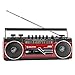 Produktbild auna Duke • Stereoanlage • Ghettoblaster • Kassettenplayer • Kassettenradio • UKW Radio • USB-Port • Bluetooth • Stereo-Lautsprecher • Bass-Regler • Netz- und Batteriebetrieb • Tragegriff • rot