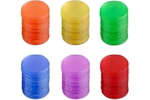 TOYANDONA Pack of 300 Bingo Counting Chips Colourful Plastic Round Mahjong Token Game Token Poker for Game Poker
