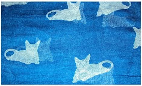 New Women Ladies Long cat Animal Print Neck Shawl Scarf Scarves Warp Stole Warm (navy blue)