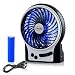 Produktbild efluky USB Ventilator Leise Mini Handventilator Ventilatoren Lüfter mit Batterie Farbe für Außenbereich, Büro, Strand und Camping (Schwarz)