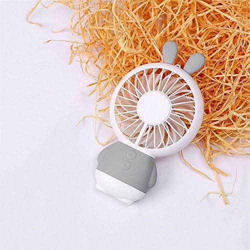 SMNCNL A portable handheld rechargeable mini fan with 7 color breathing light is also mute mini Fan LightThatGray Rabbit