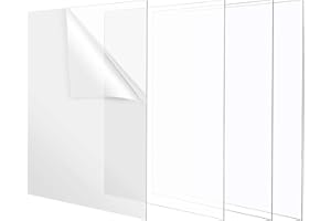 FuxFuis 4 PCS Plexiglass Plaque Transparent A4 Panneau Acrylique Transparent de 3 mm Feuille de Plexiglass Transparente 29,7 x 21 cm Panneaux en Plexiglas pour Décoration, Affichage, Peinture