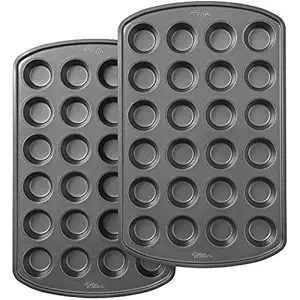 Wilton Perfect Results Premium Non-Stick Bakeware 24-Cup Mini Muffin Pan, Multipack of 2