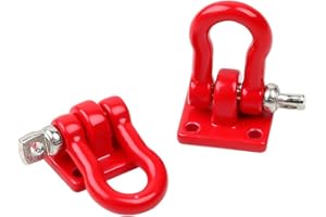 INJORA Metal Trailer Tow Hook RC Decoration Accessories for 1:10 RC Crawler Axial SCX10 TRX4 TRX6 90046 Redcat MST,Red
