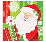 Unique Party 49831 12,7 Cm Happy Santa De Noël Serviettes En Papier