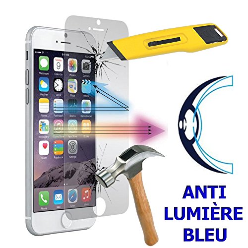 VCOMP® Lot 3 Films Écran Verre Trempé Anti Lumière Bleu pour Apple iPhone 6/ 6s VCOMP® Lot 3 Films Écran Verre Trempé Anti Lumière Bleu pour Apple iPhone 6/ 6s