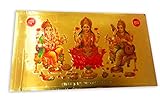 24Kt Gold Plated indian gift envelopes (18.5cm * 8cm) : a set of 12 pieces | Laxmi Ganesh Saraswati Color envelopes