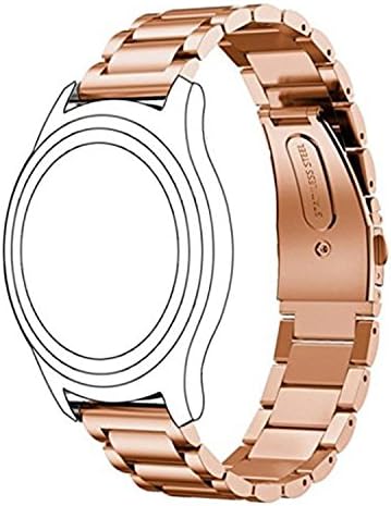 Samsung Gear S3 Classic Frontier Band Omter Premium Solid Stainless Steel Watch Band Link Bracelet Strap for Samsung Gear S3 Classic Frontier Sports Smart Watch (Steel Rose Gold)
