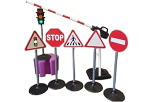 TALKING TURTLE Kids Road Safety Playset with Traffic Light Toy, Road Signs, and Parking Barrier – STEM Educational Toy for Traffic Learning and Pretend Play