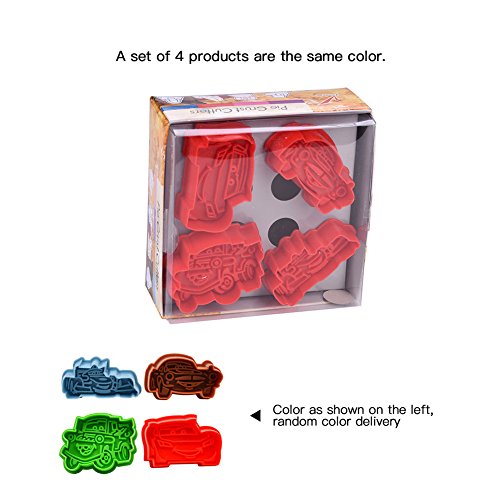 CkeyiN ®4pcs Car Serie 3D Plätzchen Werkzeuge Plätzchen Gebäck Dekoration DIY Lebensmittel Backen Form Fondant Werkzeuge - 2