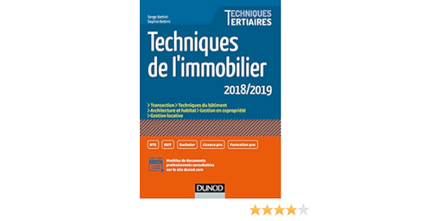 Techniques De L Immobilier 2018 2019 Techniques Tertiaires Ebook Bettini Serge Bettini Sophie Amazon Fr