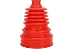 AMONIDA Soufflet De Cardan Universel, Universel Caoutchouc Soufflet D'essieu CV Soufflet Cardan Universel Collier Cardan Soufflet avec 4 Pinces Kit de Serrage Rond à Vitesse Constante(Rouge)