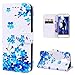Produktbild Hülle für Huawei Honor 6A, Leder Hülle Handyhülle Ledertasche Flip Case Etui Cover Tasche Wallet Case Brieftasche mit 3D Muster Kunstleder Kartenfächern Magnetverschluss Handytasche für Huawei Honor 6A,Hancda Bunt Hüllen Leder Klapphülle Standfunktion im Bookstyle Handy Case Schale Schutzhülle für Huawei Honor 6A - Blaue Blumen