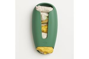 Snips Soporte para Bolsas, Organizador de Bolsas de Plástico, Soporte de Pared para Bolsas de Tela, Organizador de Bolsas para la Compra y Basura, 28.5 x 14 x 8 cm, Verde, Made in Italy