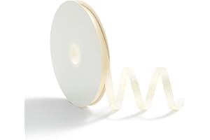 AOKSUNOVA Ruban Satin 10 mm, Ruban Satin, 45 mètres, Rubans Décoratif pour Mariage, Emballage Cadeau, Crème