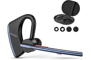 WYHOO Oreillette Bluetooth sans Fil avec Dual Mic V5.2 CVC 8.0 Casque sans Fil Main Libre Bluetooth Oreillette Écouteur Léger à Oreille Unique D'autonomie pour iPhone, Samsung, HTC, LG, Sony, PC