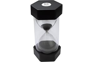 TeacherFav Sand Timer for Kids - 60 Minute Black - 6.3 inches Hour Glass Acrylic Covered Clock for Classroom, Home & Kids Room Large - Single Pack