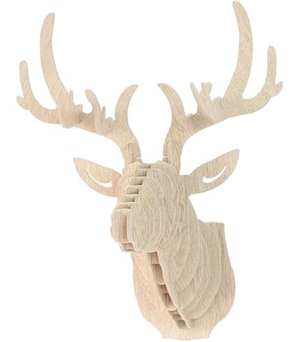 Herten hoofd gewei, 3D hout herten hoofd muur decor herten gewei deco kerst hout eland muur opknoping wanddecoratie