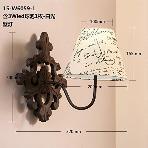 ShengYe Modern Vintage Sconce Wall Light Wall Lamp Pastoral retro decorative wall lamp shade Japanese bedroom room cloth bedside lamp mirror front wall lamp, 320mm * 300mm