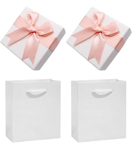 Desenda Scatola Regalo Per Gioielli Con Sacchetto In Velluto - Organizer In Cartone Rosa 9x9x1,8 Cm - 3