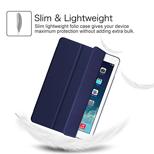 Fintie iPad Air 2 Hülle Case – Ultra Slim Superleicht Schutzhülle mit Lichtdurchlässig Rückseite Abdeckung Smart Cover Tasche mit Auto Schlaf / Wach und Standfunktion für Apple iPad Air 2 / iPad 6, Marineblau - 4
