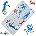 Produktbild FEIDOL Baby Badteppich mit Saugnäpfe für Badewanne, Rutschfest, Kinder Badewannen-Matte, 28 x 15 cm hübsch Muster Design, Schimmel resistent, PVC (Meer)