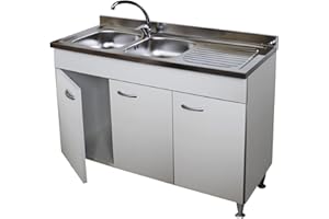 Arredobagnoecucine Mobile cucina 3 ante con lavello inox sinistro 120 componibile sottolavello