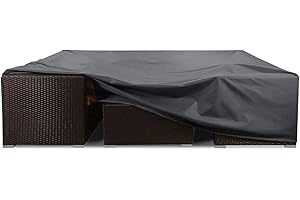 YoungBee Pokrowiec na meble ogrodowe, wodoszczelny pokrowiec ochronny na stół ogrodowy, meble tarasowe, ochrona przed deszczem i kurzem, do dużych obciążeń 420D - tkanina Oxford 400 x 300 x 90 cm