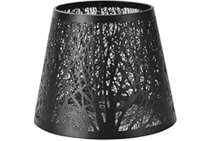 CLSSLVVBN Couvercle d'abat-jour Durable, Installation facile et effet de lumière douce, abat-jour en métal élégant pour la décoration de la maison, écologique, noir