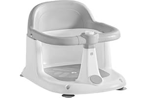 UBRAVOO Baby Bath Seat for Babies 6-24 Months, Sit Up Bath Seat, Non-Slip Infant Bath Tub Chair with 4 Suction Cups, Great Shower Gifts for Newborn and New Mothers (Grey)