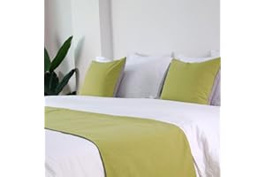 QRGMKL Corredores de Cama del Norte de Europa y Cojines a Juego Corredor de Cama Simple Moderno para el pie de la Cama Bufanda de Cama Suave para el Hotel Dormitorio-Green||2 Pillowcases(45X45cm)