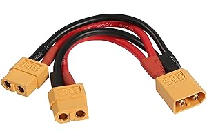 RIIEYOCA XT60 Adattatore Connettore Batteria Parallela Doppia Estensione XT60 Splitter Y Cavo 14AWG da 1-Maschio a 2-Femmina per Elicottero Modalità RC Quadcopter