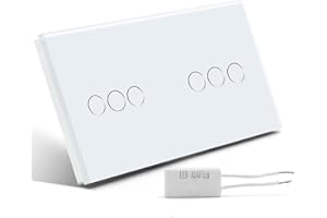 BSEED Variateur Tactile 1 Voie 1 Voies et 1 Voie 1 Voies Panneau de Verre 157 * 86mm Interrupteur Mural Blanc