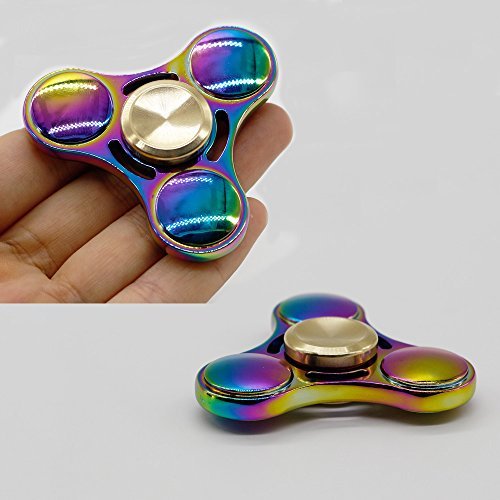 ATZ Neuer Regenbogen-Farbmetall Tri-Fidget Spinner mit schwarzer Geschenkbox kann über 6 Minuten drehen Ruhig und glatt Einzigartiges Design EDC Hand Spinner Spielzeug - 4
