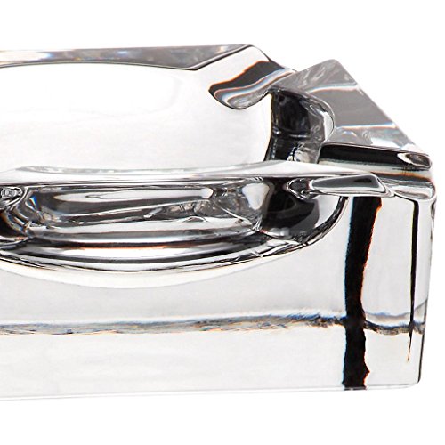 Aschenbecher, Ascher aus Bleikristall, Zigarre Zigarette „CASABLANCA“ 11 x 11 cm, transparent, Blei Glas, moderner Style (GERMAN CRYSTAL powered by CRISTALICA) - 3
