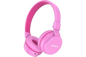 YOYOTUNE Kids Bluetooth Headphones,Lightweight Kids Headphones Wireless,85/94dB Safe Volume,40H Playtime,Fast Charging,Bluetooth 5.3,Over Ear,Toddler Headphone Built-in Mic for School/Tablet/Travel (Pink)