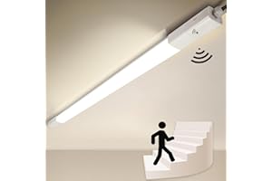 ‎TOBETER 3 Stück LED Feuchtraumleuchte mit Bewegungsmelder, TONFFI 115CM 36W 4100LM LED Sensor Röhre, Linkable Wannenleuchte Werkstattlampe IP65 Wasserfest für Balkon Garage Keller Treppe Flur, Neutralweiß