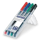 Staedtler 318 WP4 Lumocolor Universal Permanent Fine Pens - Assorted Colours