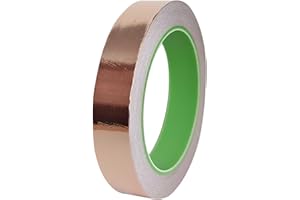 KLETTEREI Kupferband Gegen Schnecken,Doppelseitiges EMI Kapton Tape Klebeband,Kupferfolie Selbstklebend,zum Erden, Löten und Schneckenabwehr schneckenschutz,Breite 20mm Länge 20m