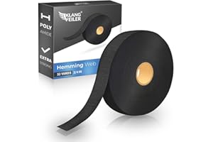 Klangfeiler® Hemming Tape 30 Metres Black I Ironing Tape for Ironing I Ironing Adhesive Curtains Hardine Better Than Sewing Hemmed Fleece