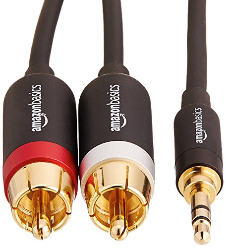 AmazonBasics 3.5mm to 2-Male RCA Adapter Cable - 2.4m / 8 Feet