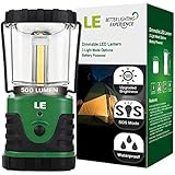 LE Superhele COB LED Laterne 500lm tragbar, 3 Helligkeitsstufe, Batteriebetrieb, IPX4, haltbar Au&szlig;enleuchte f&uuml;r Stromausf&auml;llen, Wandern, Camping, Notfall, Ausf&auml;lle, Gartenlaterne, LED Campinglampe