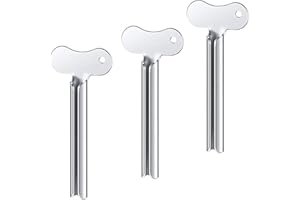 CAIHINIER 3 Pièces Tube Metal, Forme De Clé ，Tube de Dentifrice en Acier Inoxydable, Presse-tube Enrouleur en Métal, Tube Squeezer, Pour Toutes Sortes de Dentifrice, Crèmes de Beauté, Pommades etc