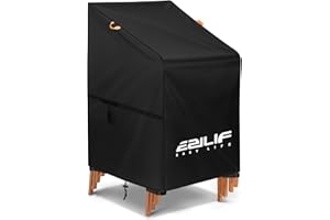 Ezilif Garden Chair Covers, 70x90x80/120cm, 420D Oxford Heavy Duty waterproof Chair covers outdoor, Windproof Anti-UV Patio Stacking Chair Cover with Drawstring for Outdoor Patio Garden