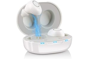 JINGHAO Appareil Auditif Rechargeable Amplificateur de son auditif Invisible, lot de 2 Blanc