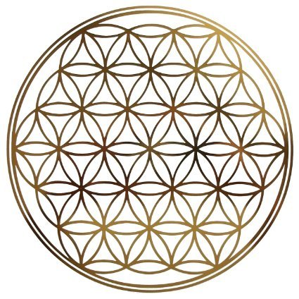 Blume des Lebens 9 cm gold, Aufkleber