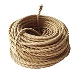 GreenSun Cable de cuerda de iluminación LED, 2 x 0,75 mm, cáñamo de tela, cable eléctrico, trenzado trenzado, línea de lino para bricolaje accesorios de lámpara