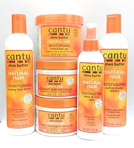 Cantu Shea Butter for Natural Hair Jumbo Combo (Hair Lotion, Curl Cream, Shine Mist, Coconut Crome, Twist Gel, Deep Treatment) with 2 Free Pencil, 2495 g