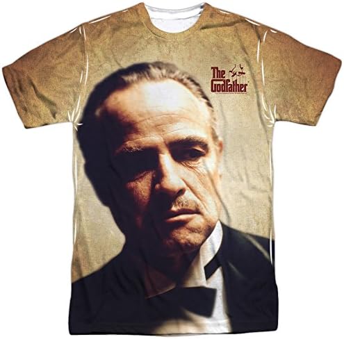 Godfather Gangster Movie Don Corleone Portrait &amp; Logo Adult Front Print T-Shirt
