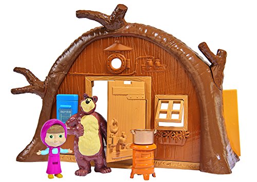 51pJApdY4kL Simba - Masha et Michka – La Hutte de Michka - Pliable - 2 Figurines et 15 Accessoires - 109301632